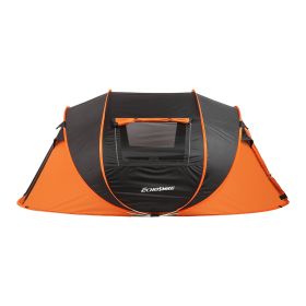 5-8 Person Black + Orange Pop-Up Camping Boat Tent