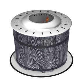 Outsunny Smokeless Fire Pit with Fireproof Mat, 20" Barrel Style Portable Wood Burning Firepit, Magnesium Oxide Low Smoke Camping Bonfire Stove for Ba