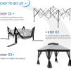 Outdoor 11x 11Ft Pop Up Gazebo Canopy With Removable Zipper Netting,2-Tier Soft Top Event Tent,Suitable For Patio Backyard Garden Camping Area,Grey