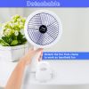 Clip on Fan with LED Lamp, Rechargeable Desk Fan, 4 Speed 360¬∞Rotating Detachable Clamp Fan, Battery Powered USB Camping Fan Portable for Cart RV Car
