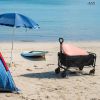 5in Wheel No Brake 100L Collapsible Folding Wagon Cart With Adjustable Handle 220LBS Load Capacity Heavy Duty Foldable Utility Outdoor Wagon For Campi