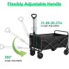 5in Wheel No Brake 100L Collapsible Folding Wagon Cart With Adjustable Handle 220LBS Load Capacity Heavy Duty Foldable Utility Outdoor Wagon For Campi