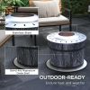 Outsunny Smokeless Fire Pit with Fireproof Mat, 20" Barrel Style Portable Wood Burning Firepit, Magnesium Oxide Low Smoke Camping Bonfire Stove for Ba