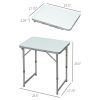 Outsunny 23" Folding Camping Table with Height Adjustability, Lightweight Portable Table with Carry Handle, Outdoor Folding Table Camping Accessories