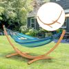 Outsunny 10.6' Wooden Hammock Stand Universal Garden Picnic Camp Accessories, 264lbs, Natural