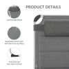 Outsunny Foldable Outdoor Chaise Lounge Chair, 5-Level Reclining Camping Tanning Chair with Aluminum Frame, Padding, and Headrest for Beach, Yard, Pat