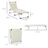 Foldable Outdoor Chaise Lounge Chair, 5-Level Reclining Camping Tanning Chair with Aluminum Frame, Padding, and Headrest for Beach, Yard, Patio, Pool,