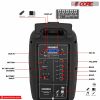 5 Core Party Speaker Portable PA System 2 Wireless Microphone Bluetooth Loud Big Subwoofer Powered Active DJ Karaoke Machine for Studio Indoor Outdoor