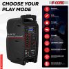 5 Core Party Speaker Portable PA System 2 Wireless Microphone Bluetooth Loud Big Subwoofer Powered Active DJ Karaoke Machine for Studio Indoor Outdoor