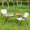 3-piece Folding Outdoor Table and two chairs,Lightweight Aluminum Roll-up Square for indoor, Outdoor Camping, Picnics, Beach,Backyard, BBQ, Party, Pat