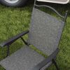 Outsunny Folding Patio Chairs, Set of 4 Sports Chairs for Adults, Camping Chairs with Armrests, Breathable Mesh Fabric Seat for Lawn, Gray