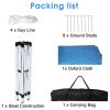 10 ft. Foldable Pop Up Canopy Tent with Mesh Sidewall Height Adjustable Outdoor Gazebos with Carrying Bag for Parties, Picnics & Camping, Blue