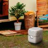Outsunny Portable Toilet for Adults 5.8 Gallon, Porta Potty with Level Indicator, T-Type Water Outlets and Anti-Leak Handle Pump for Camping, Boating,