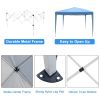 10 ft. Foldable Pop Up Canopy Tent with Mesh Sidewall Height Adjustable Outdoor Gazebos with Carrying Bag for Parties, Picnics & Camping, Blue