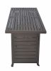 57 in Propane Fire Pit Table, 50000BTU, Retangular Outdoor Gas Fire Pit Table, Firepit Table with Lid & Wind Guard, ETL Certification, for Garden Back
