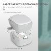 Outsunny Portable Toilet for Adults 5.8 Gallon, Porta Potty with Level Indicator, T-Type Water Outlets and Anti-Leak Handle Pump for Camping, Boating,