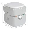 Outsunny Portable Toilet for Adults 5.8 Gallon, Porta Potty with Level Indicator, T-Type Water Outlets and Anti-Leak Handle Pump for Camping, Boating,
