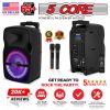 5 Core Party Speaker Portable PA System 2 Wireless Microphone Bluetooth Loud Big Subwoofer Powered Active DJ Karaoke Machine for Studio Indoor Outdoor