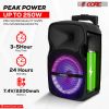 5 Core Party Speaker Portable PA System 2 Wireless Microphone Bluetooth Loud Big Subwoofer Powered Active DJ Karaoke Machine for Studio Indoor Outdoor