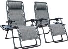 Zero Gravity Chair Patio Folding Lawn Lounge Chairs Outdoor Foldable Camp Reclining Lounge Chair with sidetable for Backyard Porch Swimming Poolside a