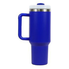 40oz V2 large capacity tumbler,  With Handle And Straw Lid, Insulated Reusable Stainless Steel Water Bottles Travel Mug Coffee Cup car cup water cup F (Color: Klein Blue)