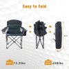 Folding Camping Chair Portable Padded Oversized Chairs with Cup Holders