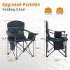 Folding Camping Chair Portable Padded Oversized Chairs with Cup Holders