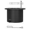 Outsunny 2-in-1 Smokeless Fire Pit, BBQ Grill, 25" Portable Wood Burning Firepit with Cooking Grate, Ash Tray & Poker, Low Smoke Camping Bonfire Stove