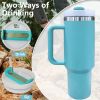 40oz V2 large capacity tumbler,  With Handle And Straw Lid, Insulated Reusable Stainless Steel Water Bottles Travel Mug Coffee Cup car cup water cup F