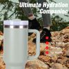 40oz V2 large capacity tumbler,  With Handle And Straw Lid, Insulated Reusable Stainless Steel Water Bottles Travel Mug Coffee Cup car cup water cup F