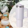 40oz large capacity tumbler With Handle And Straw Lid, Insulated Reusable Stainless Steel Water Bottles Travel Mug Coffee Cup car cup water cup For Me