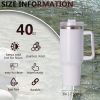40oz large capacity tumbler With Handle And Straw Lid, Insulated Reusable Stainless Steel Water Bottles Travel Mug Coffee Cup car cup water cup For Me