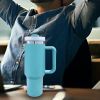 40oz V2 large capacity tumbler,  With Handle And Straw Lid, Insulated Reusable Stainless Steel Water Bottles Travel Mug Coffee Cup car cup water cup F