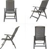 Folding Patio Chairs Set of 2, Aluminium Frame Reclining Sling Lawn Chairs with Adjustable High Backrest, Patio Dining Chairs for Outdoor, Camping,Por