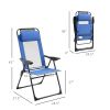 Outsunny Folding Patio Chairs Set of 2, Outdoor Deck Chair with Adjustable Sling Back, Camping Chair with Removable Headrest for Garden, Backyard, Law