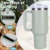 40oz V2 large capacity tumbler,  With Handle And Straw Lid, Insulated Reusable Stainless Steel Water Bottles Travel Mug Coffee Cup car cup water cup F
