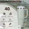 40oz V2 large capacity tumbler,  With Handle And Straw Lid, Insulated Reusable Stainless Steel Water Bottles Travel Mug Coffee Cup car cup water cup F