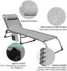 Set of 2 Outdoor Chaise Lounge with Detachable Pocket and Pillow;  Portable Adjustable Patio Sun Lounge Chair for Garden; Beach;  Sunbathing