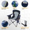 Folding Camping Chair Portable Padded Oversized Chairs with Cup Holders