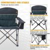 Folding Camping Chair Portable Padded Oversized Chairs with Cup Holders