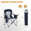 Folding Camping Chair Portable Padded Oversized Chairs with Cup Holders