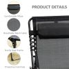 Outsunny Reclining Chaise Lounge Chair, Portable Sun Lounger, Folding Camping Cot, with Adjustable Backrest and Removable Pillow, for Patio, Garden, B