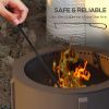 Outsunny 2-in-1 Smokeless Fire Pit, BBQ Grill, 19" Portable Wood Burning Firepit with Cooking Grate and Poker, Low Smoke Camping Bonfire Stove for Bac