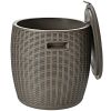 Rattan Cool Bar 4-in-1 Cocktail Table Side Table for Outdoor Patio