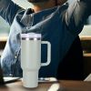 40oz V2 large capacity tumbler,  With Handle And Straw Lid, Insulated Reusable Stainless Steel Water Bottles Travel Mug Coffee Cup car cup water cup F