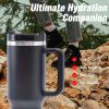 40oz V2 large capacity tumbler,  With Handle And Straw Lid, Insulated Reusable Stainless Steel Water Bottles Travel Mug Coffee Cup car cup water cup F