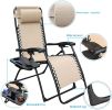 Zero Gravity Chair Patio Folding Lawn Lounge Chairs Outdoor Foldable Camp Reclining Lounge Chair with sidetable for Backyard Porch Swimming Poolside a