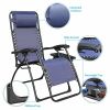 Zero Gravity Chair Patio Folding Lawn Lounge Chairs Outdoor Foldable Camp Reclining Lounge Chair with sidetable for Backyard Porch Swimming Poolside a