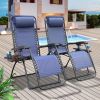 Zero Gravity Chair Patio Folding Lawn Lounge Chairs Outdoor Foldable Camp Reclining Lounge Chair with sidetable for Backyard Porch Swimming Poolside a