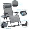 Zero Gravity Chair Patio Folding Lawn Lounge Chairs Outdoor Foldable Camp Reclining Lounge Chair with sidetable for Backyard Porch Swimming Poolside a
